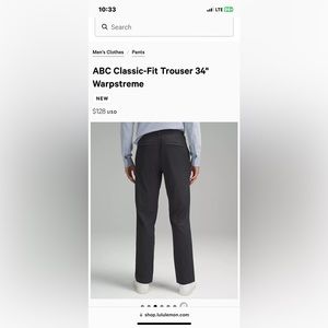 Lululemon ABC Classic Fit Trouser 34“